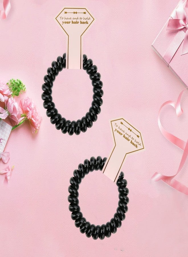 Hasoar Hair Ties, 12pcs Bachelorette Party Spiral Cord Hair Coils, Bridesmaid Gift for Bridal Wedding women Parties guests Decorations Favors gifts (Black) - Image 2